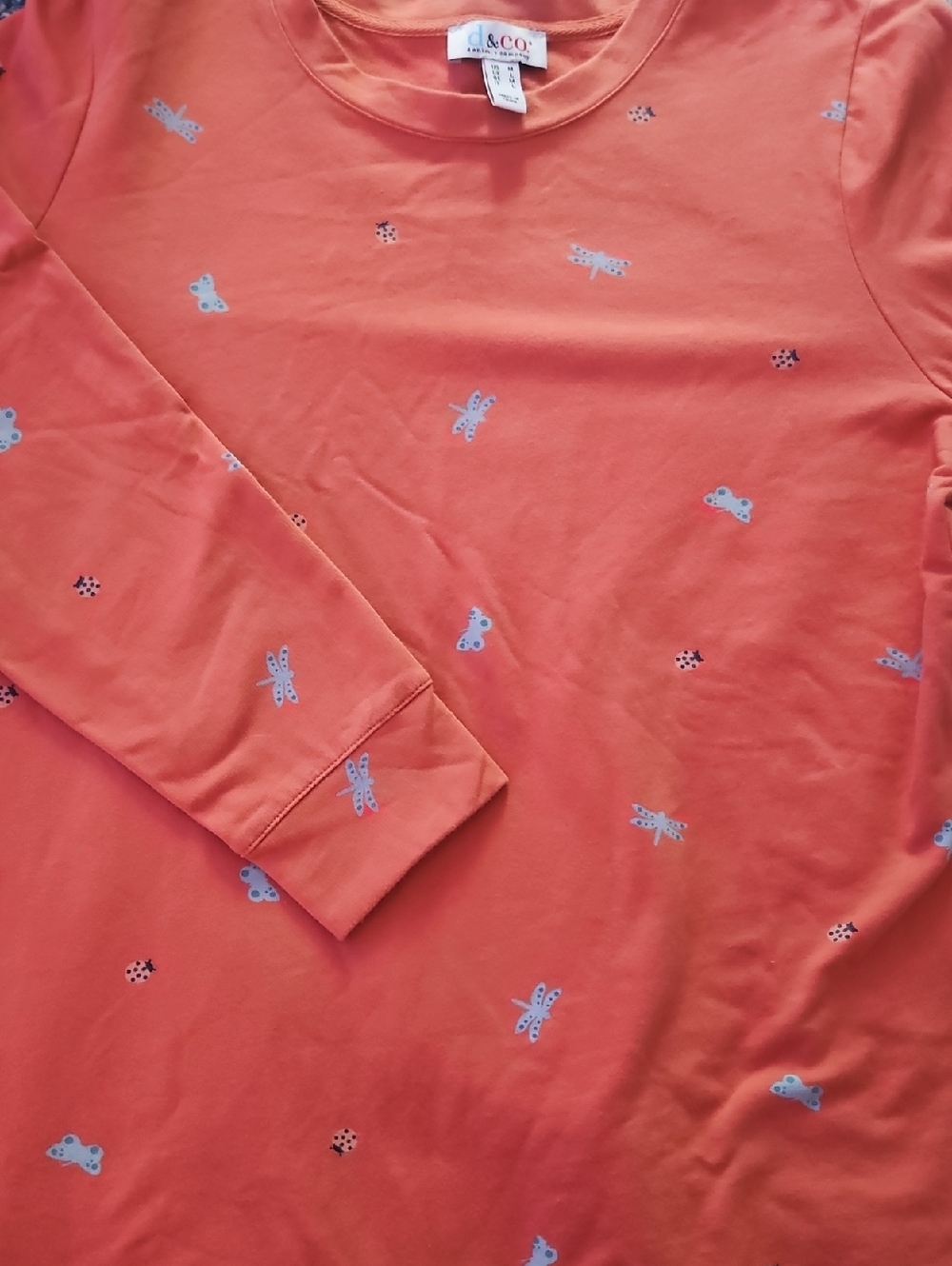 d&co Dragonfly ladybug long sleeve soft sweatshirt top